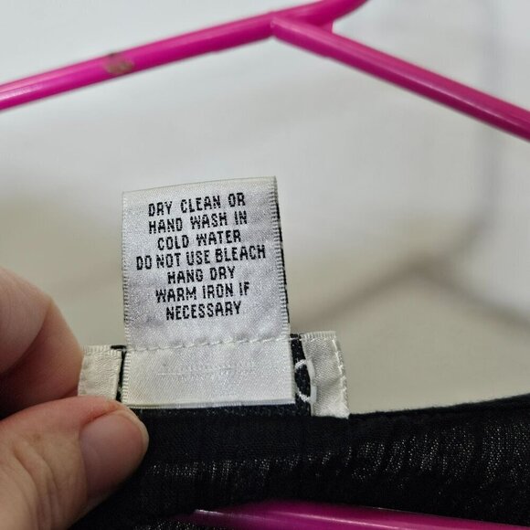 Paradiso Large Button-Down Cropped‎ Blouse Abstract Pattern Crepe High Low Hem - Picture 3 of 10